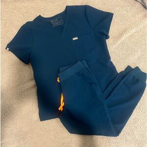 Figs Navy Blue Scrub Set